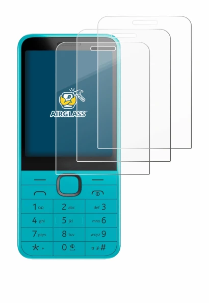Immagine del dispositivo Nokia 235 4G (2024) con un'ampia varietà di protezioni per lo schermo.