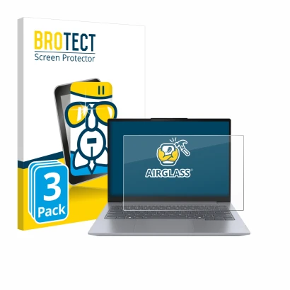 Parte frontale di una confezione del prodotto con il logo del marchio BROTECT. Accanto è raffigurato il dispositivo Lenovo Thi