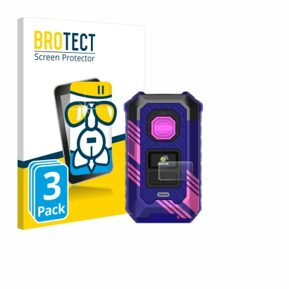 Parte frontale di una confezione del prodotto con il logo del marchio BROTECT. Accanto è raffigurato il dispositivo Vaporesso 