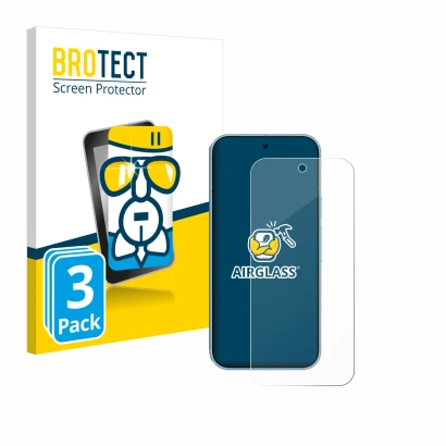 Parte frontale di una confezione del prodotto con il logo del marchio BROTECT. Accanto è raffigurato il dispositivo Google Pix