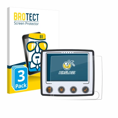 Parte frontale di una confezione del prodotto con il logo del marchio BROTECT. Accanto è raffigurato il dispositivo Skytraxx 5