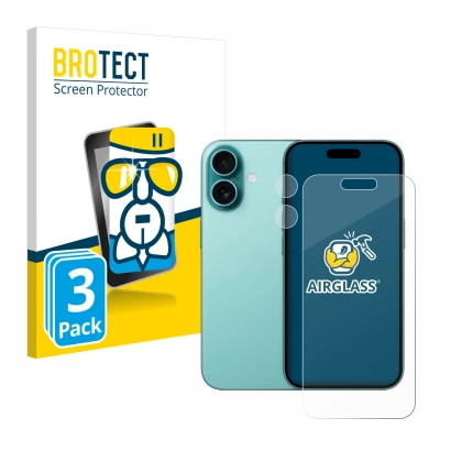 Parte frontale di una confezione del prodotto con il logo del marchio BROTECT. Accanto è raffigurato il dispositivo Apple iPho