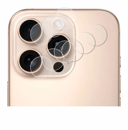 Immagine del dispositivo Apple iPhone 16 Pro Max (SOLO Fotocamera) con un'ampia varietà di protezioni per lo schermo.