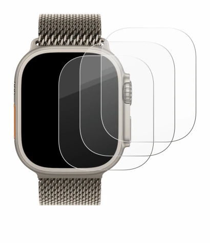 Immagine del dispositivo Apple Watch Ultra 3 con un'ampia varietà di protezioni per lo schermo.