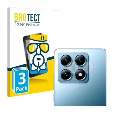 Parte frontale di una confezione del prodotto con il logo del marchio BROTECT. Accanto è raffigurato il dispositivo Xiaomi 14T