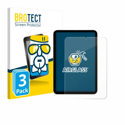 Parte frontale di una confezione del prodotto con il logo del marchio BROTECT. Accanto è raffigurato il dispositivo Apple iPad