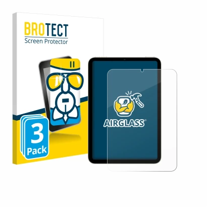 Parte frontale di una confezione del prodotto con il logo del marchio BROTECT. Accanto è raffigurato il dispositivo Apple iPad