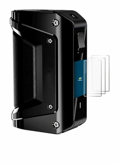 Immagine del dispositivo geekvape Aegis 3 con un'ampia varietà di protezioni per lo schermo.