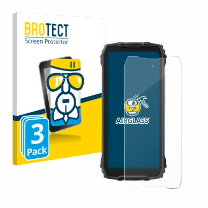 Parte frontale di una confezione del prodotto con il logo del marchio BROTECT. Accanto è raffigurato il dispositivo Blackview 
