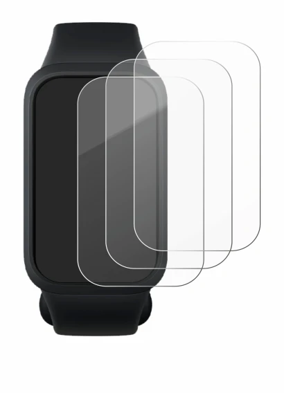 Immagine del dispositivo Xiaomi Smart Band 9 Active con un'ampia varietà di protezioni per lo schermo.