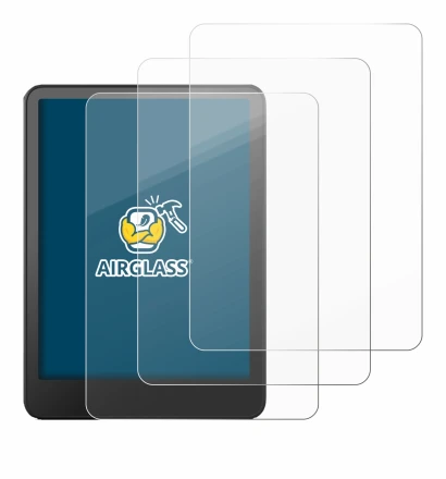 Immagine del dispositivo Amazon Kindle Paperwhite 2024 (12. Gen.) con un'ampia varietà di protezioni per lo schermo.