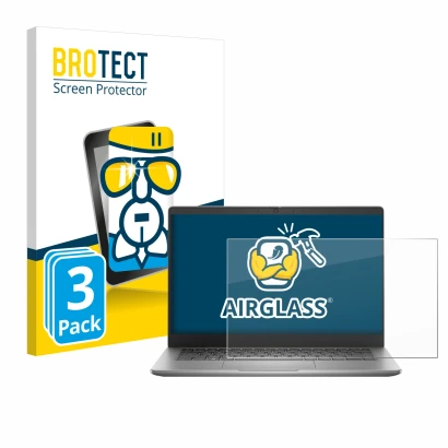 Parte frontale di una confezione del prodotto con il logo del marchio BROTECT. Accanto è raffigurato il dispositivo Dell Latit