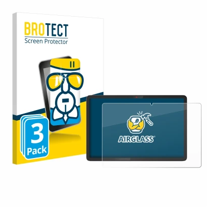 Parte frontale di una confezione del prodotto con il logo del marchio BROTECT. Accanto è raffigurato il dispositivo Lenovo Chr