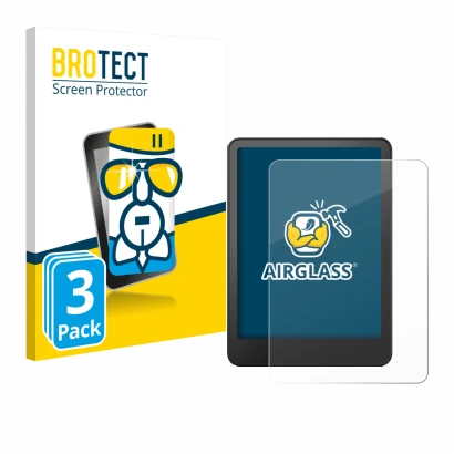 Parte frontale di una confezione del prodotto con il logo del marchio BROTECT. Accanto è raffigurato il dispositivo Amazon Kin