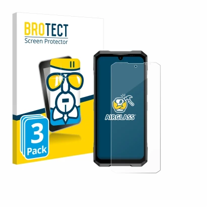 Parte frontale di una confezione del prodotto con il logo del marchio BROTECT. Accanto è raffigurato il dispositivo Doogee Bla