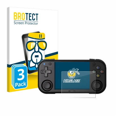 Parte frontale di una confezione del prodotto con il logo del marchio BROTECT. Accanto è raffigurato il dispositivo Magicx Min