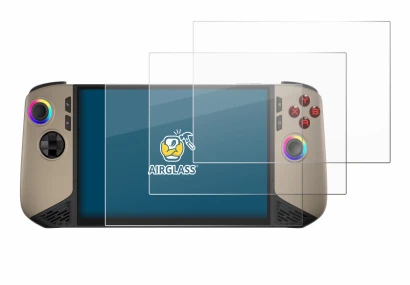 Immagine del dispositivo MSI Claw 8 AI+ con un'ampia varietà di protezioni per lo schermo.