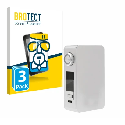 Parte frontale di una confezione del prodotto con il logo del marchio BROTECT. Accanto è raffigurato il dispositivo Lost Vape 