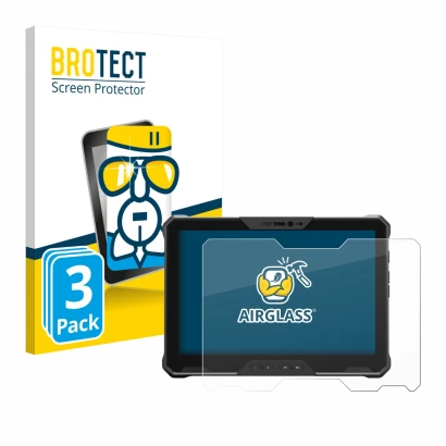 Parte frontale di una confezione del prodotto con il logo del marchio BROTECT. Accanto è raffigurato il dispositivo Dell Latit