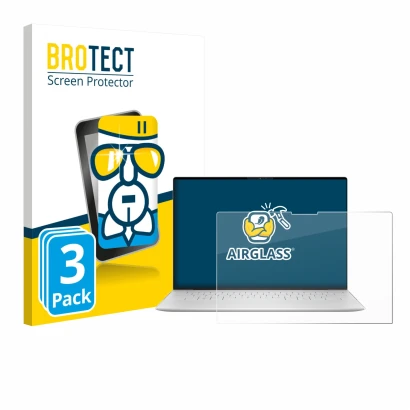 Parte frontale di una confezione del prodotto con il logo del marchio BROTECT. Accanto è raffigurato il dispositivo Dell XPS 1