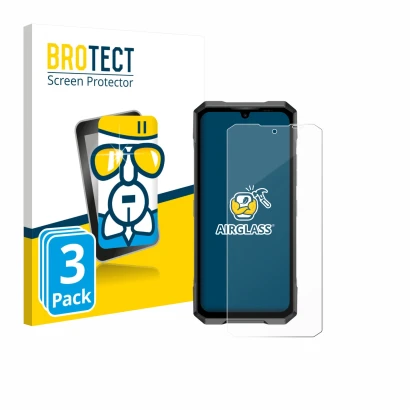 Parte frontale di una confezione del prodotto con il logo del marchio BROTECT. Accanto è raffigurato il dispositivo Doogee Bla