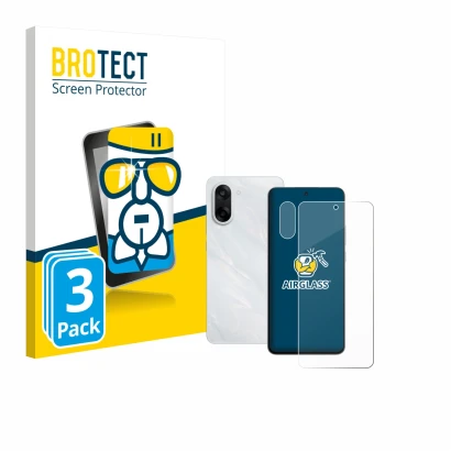 Parte frontale di una confezione del prodotto con il logo del marchio BROTECT. Accanto è raffigurato il dispositivo OnePlus No