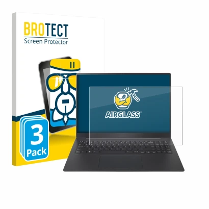 Parte frontale di una confezione del prodotto con il logo del marchio BROTECT. Accanto è raffigurato il dispositivo LG gram Pr