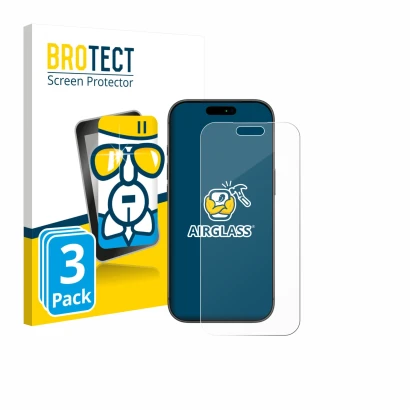 Parte frontale di una confezione del prodotto con il logo del marchio BROTECT. Accanto è raffigurato il dispositivo Apple iPho