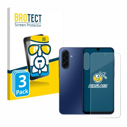 Parte frontale di una confezione del prodotto con il logo del marchio BROTECT. Accanto è raffigurato il dispositivo Samsung Ga