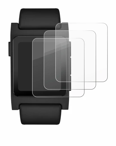 Immagine del dispositivo Pebble 2 Duo 2025 con un'ampia varietà di protezioni per lo schermo.