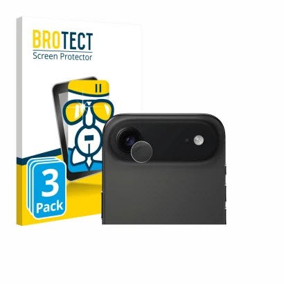 Parte frontale di una confezione del prodotto con il logo del marchio BROTECT. Accanto è raffigurato il dispositivo Apple iPho