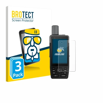 Parte frontale di una confezione del prodotto con il logo del marchio BROTECT. Accanto è raffigurato il dispositivo Garmin GPS