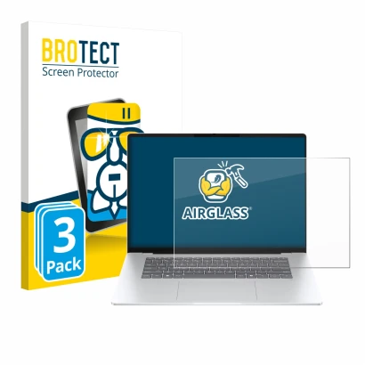 Parte frontale di una confezione del prodotto con il logo del marchio BROTECT. Accanto è raffigurato il dispositivo HP OmniBoo