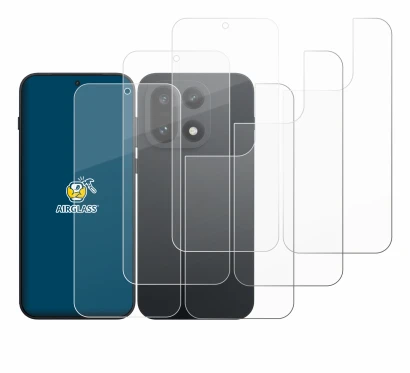 Immagine del dispositivo OnePlus 15 (Fronte+Retro) con un'ampia varietà di protezioni per lo schermo.