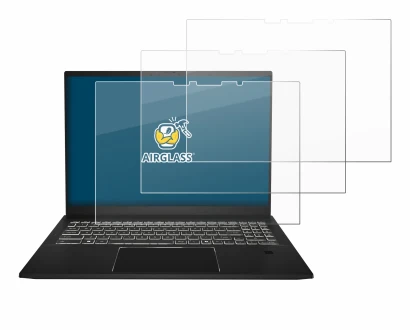 Immagine del dispositivo MSI Summit A16 AI+ con un'ampia varietà di protezioni per lo schermo.