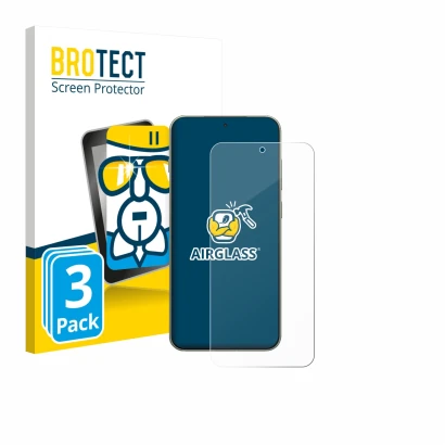 Parte frontale di una confezione del prodotto con il logo del marchio BROTECT. Accanto è raffigurato il dispositivo OnePlus 13