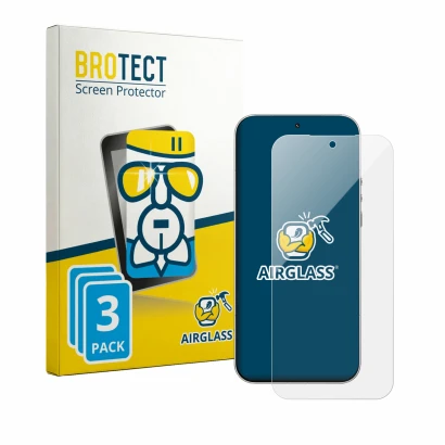 Parte frontale di una confezione del prodotto con il logo del marchio BROTECT. Accanto è raffigurato il dispositivo Xiaomi 17 