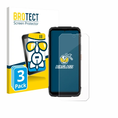 Parte frontale di una confezione del prodotto con il logo del marchio BROTECT. Accanto è raffigurato il dispositivo Blackview 