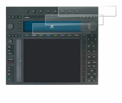 Immagine del dispositivo Ableton Push 3 con un'ampia varietà di protezioni per lo schermo.