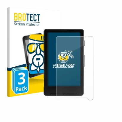 Parte frontale di una confezione del prodotto con il logo del marchio BROTECT. Accanto è raffigurato il dispositivo Xteink X4 