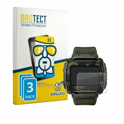 Parte frontale di una confezione del prodotto con il logo del marchio BROTECT. Accanto è raffigurato il dispositivo Timex Comm