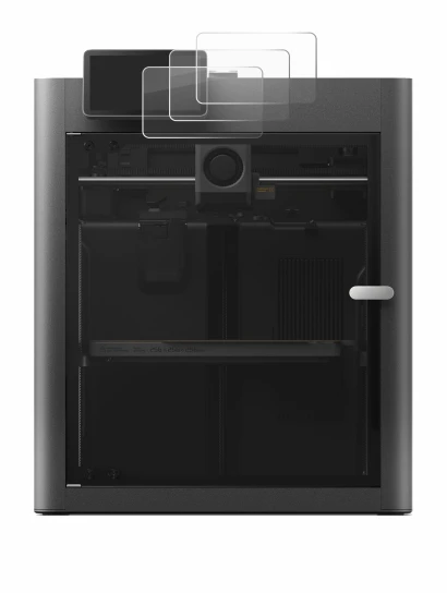 Immagine del dispositivo Bambu Lab X2D con un'ampia varietà di protezioni per lo schermo.