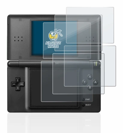 Immagine del dispositivo Nintendo DS LITE con un'ampia varietà di protezioni per lo schermo.