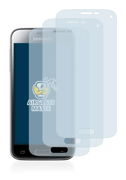 Immagine del dispositivo Samsung Galaxy S5 Mini SM-G800 con un'ampia varietà di protezioni per lo schermo.