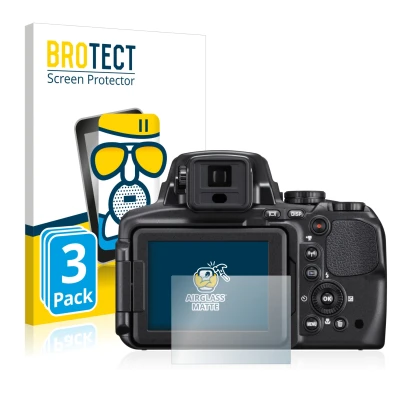 Parte frontale di una confezione del prodotto con il logo del marchio BROTECT. Accanto è raffigurato il dispositivo Nikon Cool