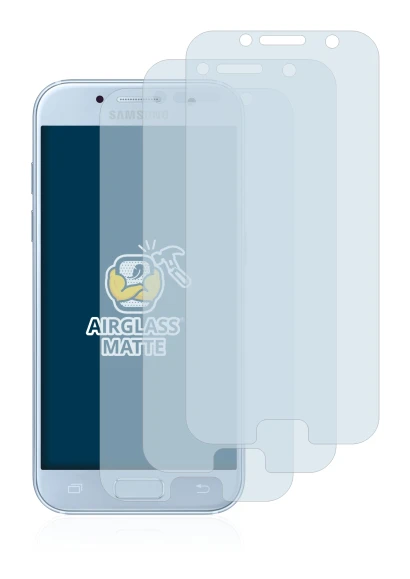 Immagine del dispositivo Samsung Galaxy A5 2017 con un'ampia varietà di protezioni per lo schermo.