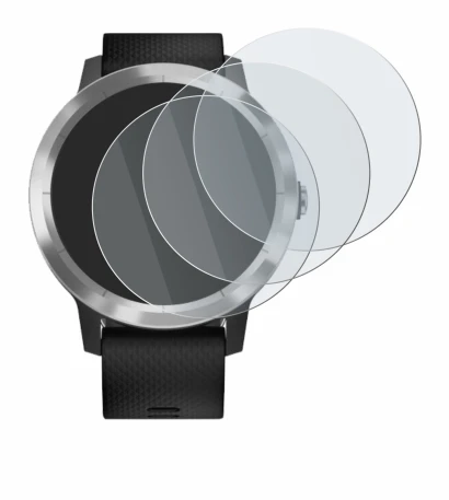Immagine del dispositivo Garmin vivoactive 3 con un'ampia varietà di protezioni per lo schermo.