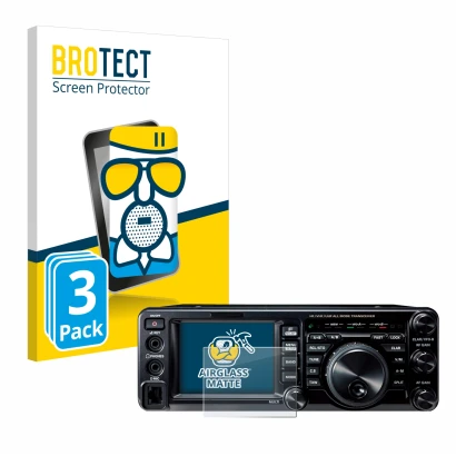 Parte frontale di una confezione del prodotto con il logo del marchio BROTECT. Accanto è raffigurato il dispositivo Yaesu FT-9