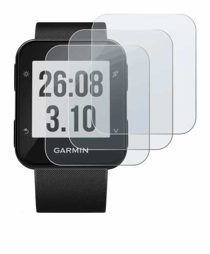 Immagine del dispositivo Garmin Forerunner 30 con un'ampia varietà di protezioni per lo schermo.