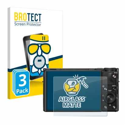 Parte frontale di una confezione del prodotto con il logo del marchio BROTECT. Accanto è raffigurato il dispositivo Sony Cyber